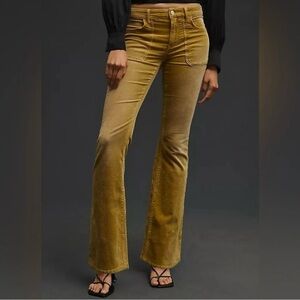 Anthropology Pilcro Gold Corduroy Flare Jeans